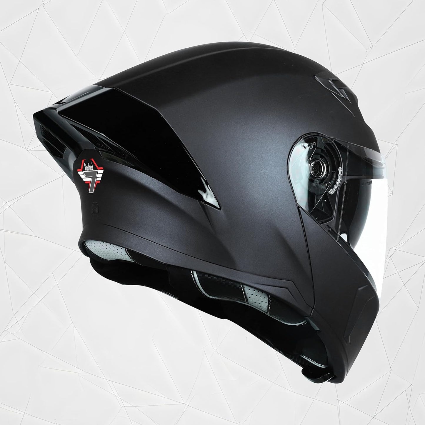 Steelbird SBA-20 7Wings ISI Certified Flip-Up Helmet with Black Spoiler for Men and Women with Inner Smoke Sun Shield (Glossy Grey)