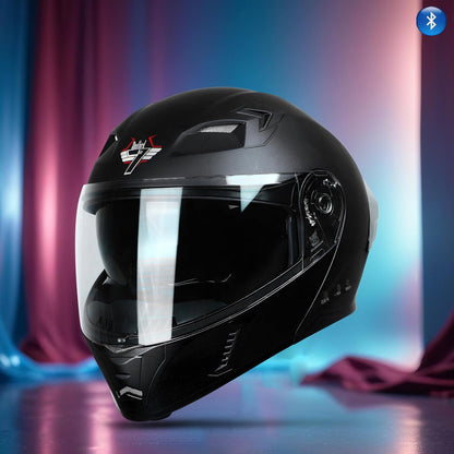Steelbird Bluetooth Flip Up Isi Certified Motorcycling Helmet For Men And Women With Inner Smoke Sun Shield|Sba-20 7Wings