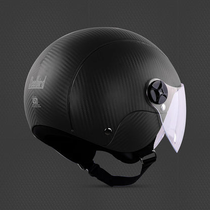 Steelbird SBH-16 Ruby ISI Certified Open Face Helmet.( Dashing Black with Clear Visor).