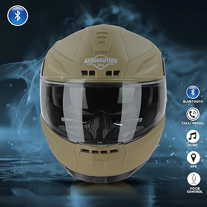 Steelbird Bluetooth Full Face ISI Certified Helmet for Men with Inner Smoke Sun Shield | SBH-40 7Wings .