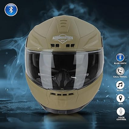 Steelbird Bluetooth Full Face ISI Certified Helmet for Men with Inner Smoke Sun Shield | SBH-40 7Wings .