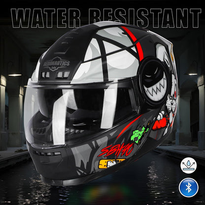 Steelbird Crazy Doe Bluetooth Full Face ISI Certified Motorcycling Helmet for Men with Inner Smoke Sun Shield | SBH-40 7Wings.