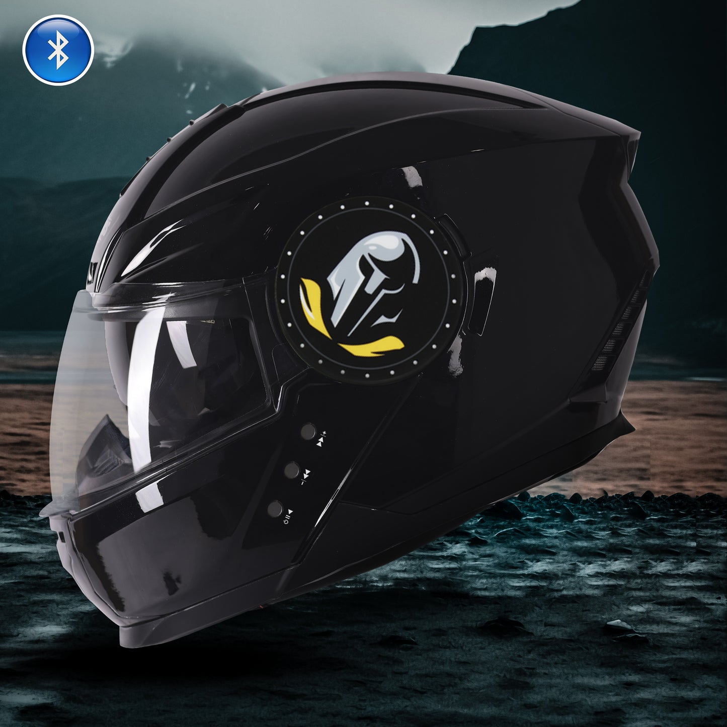 Steelbird Bluetooth Full Face ISI Certified Helmet for Men with Inner Smoke Sun Shield | SBH-40 7Wings