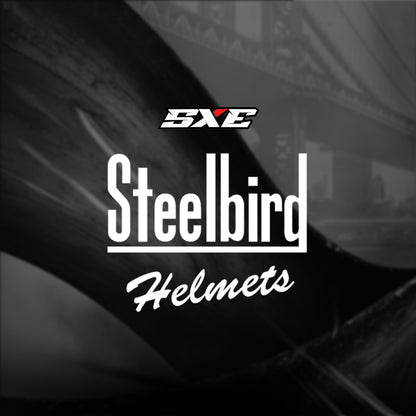 Steelbird SBH-61 SXE TPE Edition ISI and Dot Certified Full Face Helmet for Men with Inner Silver Sunshield . Clear With Smoke Visor.
