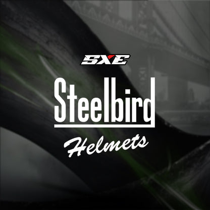 Steelbird SBH-61 SXE TPE Edition ISI and Dot Certified Full Face Helmet for Men with Inner Silver Sunshield . Clear With Chrome Visor.