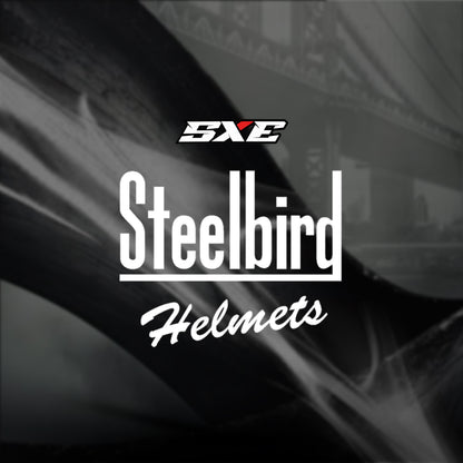 Steelbird SBH-61 SXE  ISI and Dot Certified Full Face Helmet for Men with Inner Silver Sunshield . Clear With Smoke Visor.