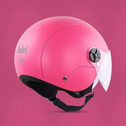 Steelbird SBH-16 Ruby ISI Certified Open Face Helmet.( Dashing Pink with Clear Visor) .
