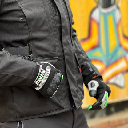 Steelbird Polyester Adventure A-1 Full Finger Riding Gloves With Touch Screen Sensitivity At Thumb & Index Finger, Protective Off-Road Motorbike Racing.