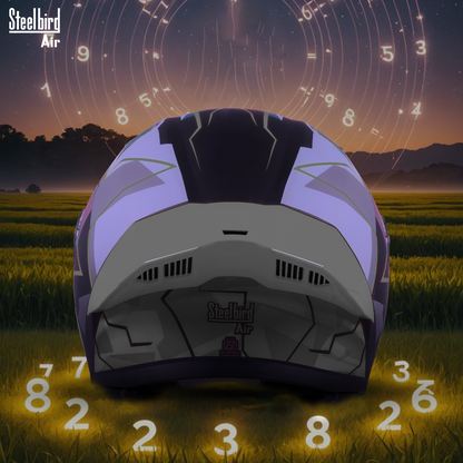 Steelbird SBA-20 02 ISI Certified Flip-Up Graphic Helmet for Men and Women with Inner Chrome Sun Shield .(Glossy Black Grey with Smoke Visor)