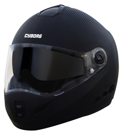 Steelbird Rox Cyborg ISI Certified Full Face Helmet for Men and Women with Inner Smoke Sun Shield and Outer Clear Visor
