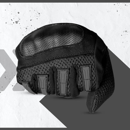 Steelbird Khardungla Full Finger Bike Riding Gloves, Protective Off-Road Motorbike Racing (Black)