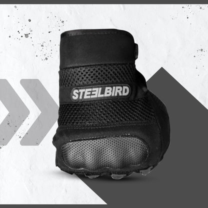 Steelbird Khardungla Full Finger Bike Riding Gloves, Protective Off-Road Motorbike Racing (Black)