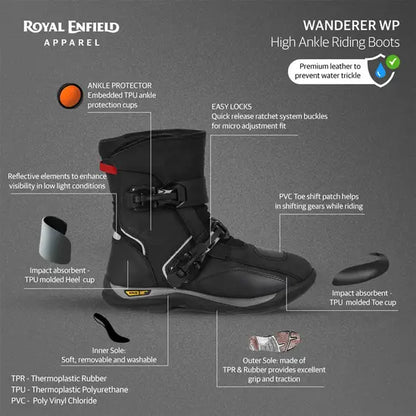 WANDERER WATERPROOF RIDING BOOT - BLACK