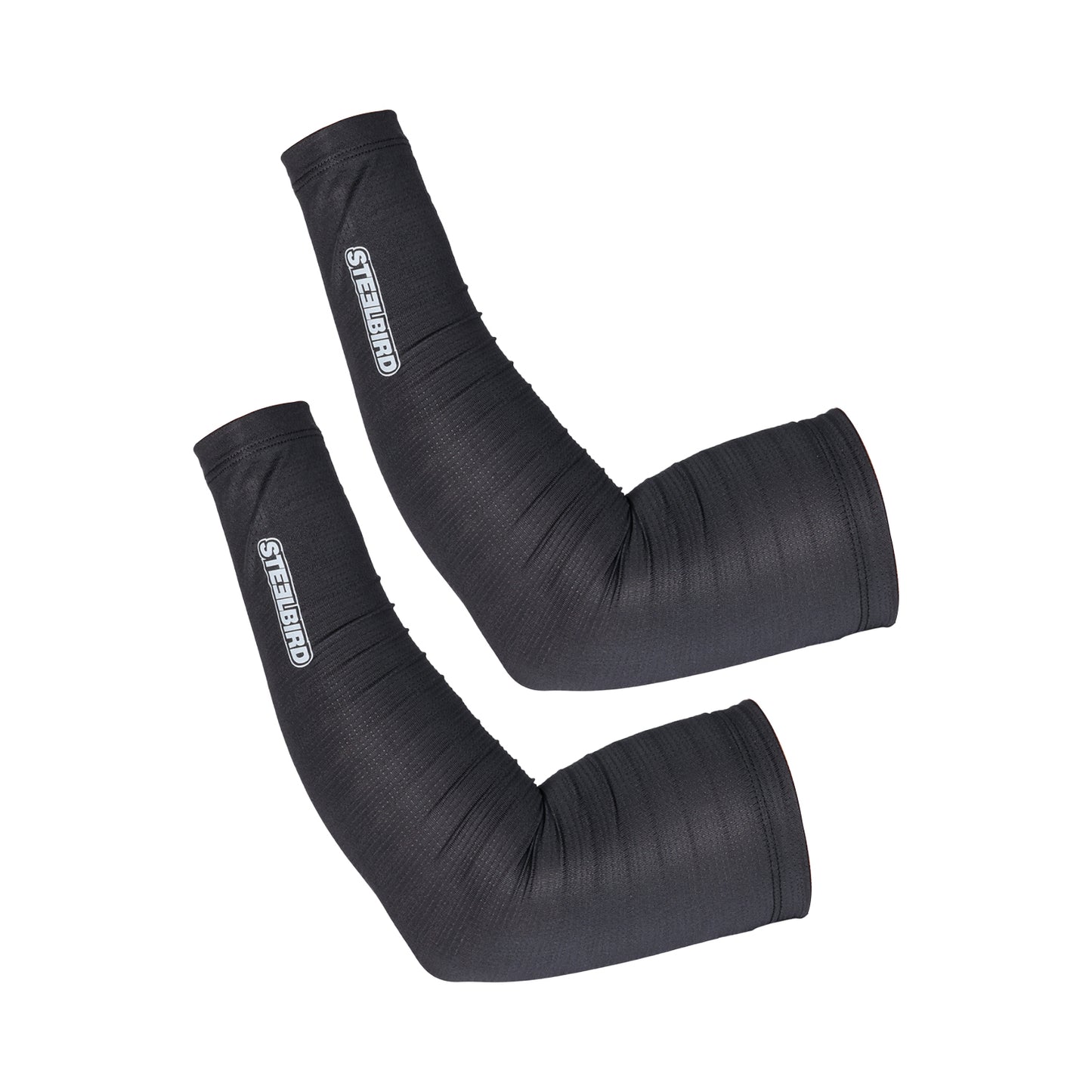 Steelbird Sarchu 1.0 Arm Sleeves Black Unisex for Sports, Running, Cricket, Bike Riding, Cycling, Basketball & Breathable (Sold as a Pair)