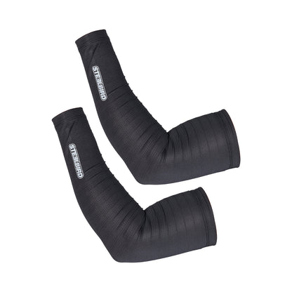 Steelbird Sarchu 1.0 Arm Sleeves Black Unisex for Sports, Running, Cricket, Bike Riding, Cycling, Basketball & Breathable (Sold as a Pair)