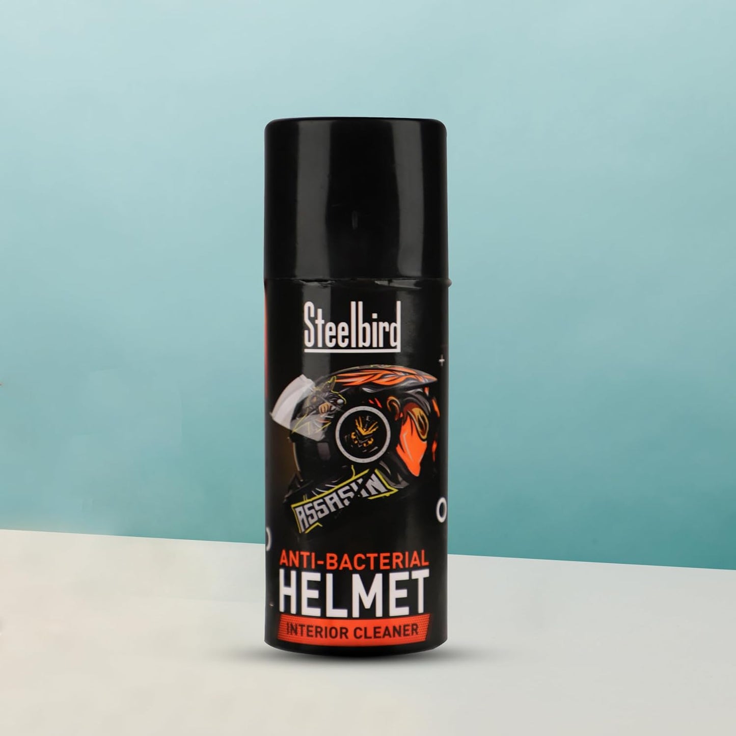 Steelbird Helmet Interior Foam Cleaner Anti Bacterial Spray, Deep Cleaning For Helmet Interior, Protects From Hair Loss- 150 Ml, Black