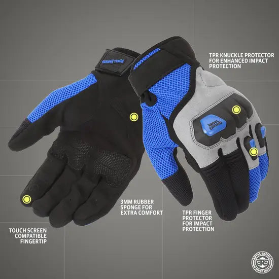 ROYAL ENFILED RAMBLER V3 GLOVES - BLUE
