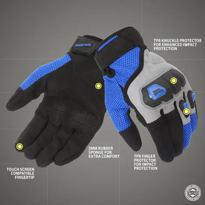 ROYAL ENFILED RAMBLER V3 GLOVES - BLUE