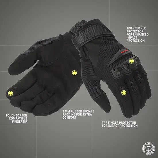 ROYAL ENFIELD URBAN HUSTLER V2 GLOVES -BLACK