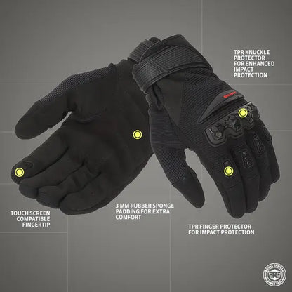 ROYAL ENFIELD URBAN HUSTLER V2 GLOVES -BLACK