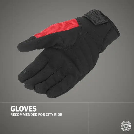 ROYAL ENFIELD URBAN HUSTLER V2 GLOVES -RED
